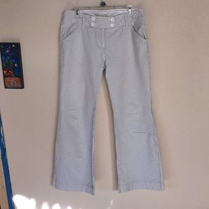 Pinstriped wide leg pants